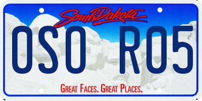 SD license plate 0SOR05