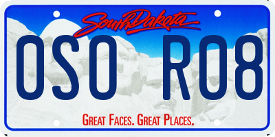 SD license plate 0SOR08