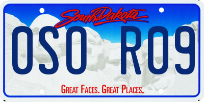 SD license plate 0SOR09