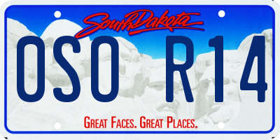 SD license plate 0SOR14