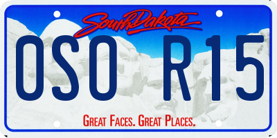 SD license plate 0SOR15