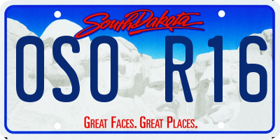 SD license plate 0SOR16