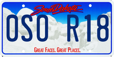 SD license plate 0SOR18