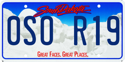 SD license plate 0SOR19