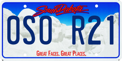 SD license plate 0SOR21