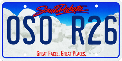SD license plate 0SOR26