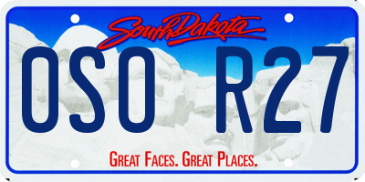 SD license plate 0SOR27