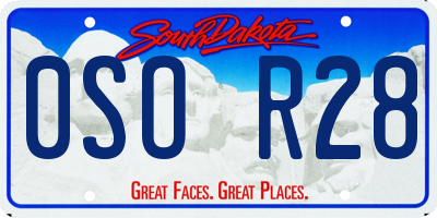 SD license plate 0SOR28