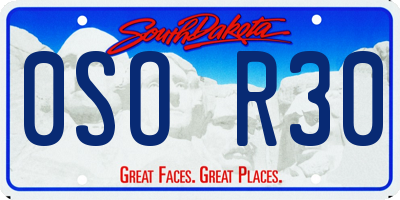 SD license plate 0SOR30