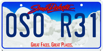 SD license plate 0SOR31