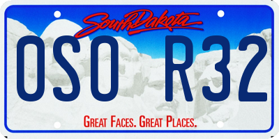 SD license plate 0SOR32