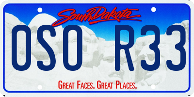 SD license plate 0SOR33