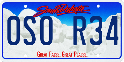 SD license plate 0SOR34