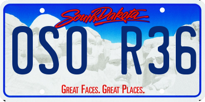 SD license plate 0SOR36