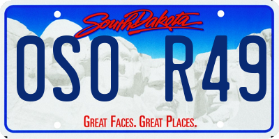 SD license plate 0SOR49
