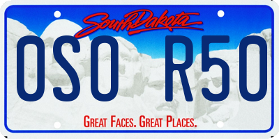 SD license plate 0SOR50