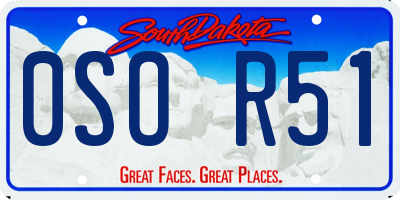 SD license plate 0SOR51