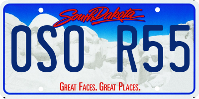 SD license plate 0SOR55