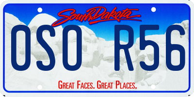 SD license plate 0SOR56