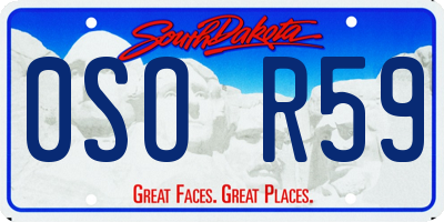 SD license plate 0SOR59