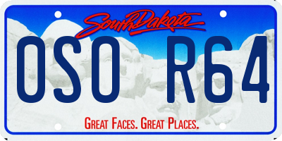SD license plate 0SOR64