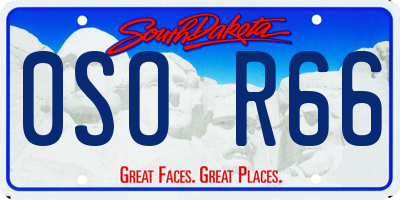 SD license plate 0SOR66