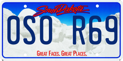 SD license plate 0SOR69
