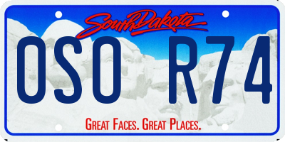 SD license plate 0SOR74