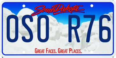 SD license plate 0SOR76