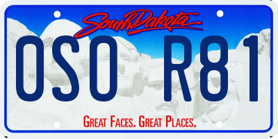 SD license plate 0SOR81