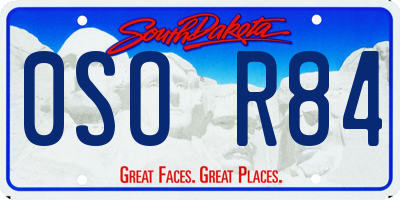 SD license plate 0SOR84