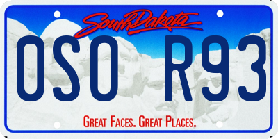 SD license plate 0SOR93