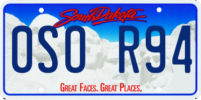SD license plate 0SOR94