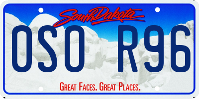 SD license plate 0SOR96