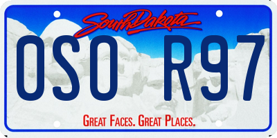 SD license plate 0SOR97