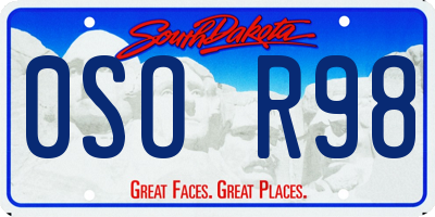 SD license plate 0SOR98