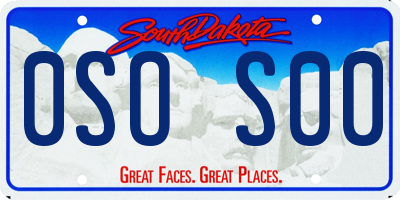 SD license plate 0SOS00