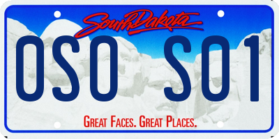 SD license plate 0SOS01
