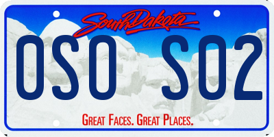 SD license plate 0SOS02