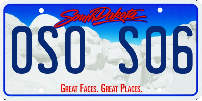 SD license plate 0SOS06