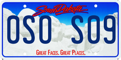 SD license plate 0SOS09