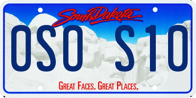 SD license plate 0SOS10