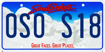 SD license plate 0SOS18