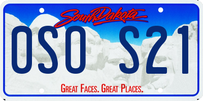 SD license plate 0SOS21