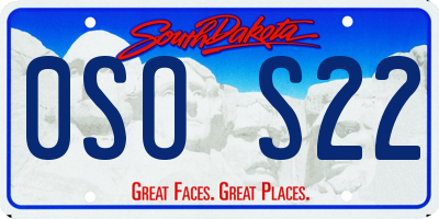 SD license plate 0SOS22