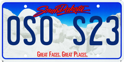 SD license plate 0SOS23
