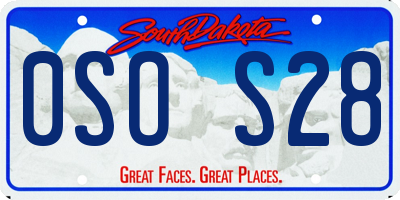 SD license plate 0SOS28