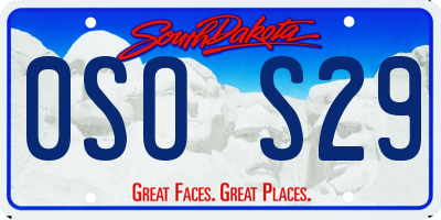 SD license plate 0SOS29