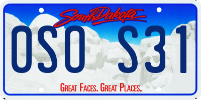 SD license plate 0SOS31