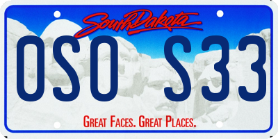 SD license plate 0SOS33